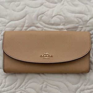 Coach Beige Leather Women's Wallet